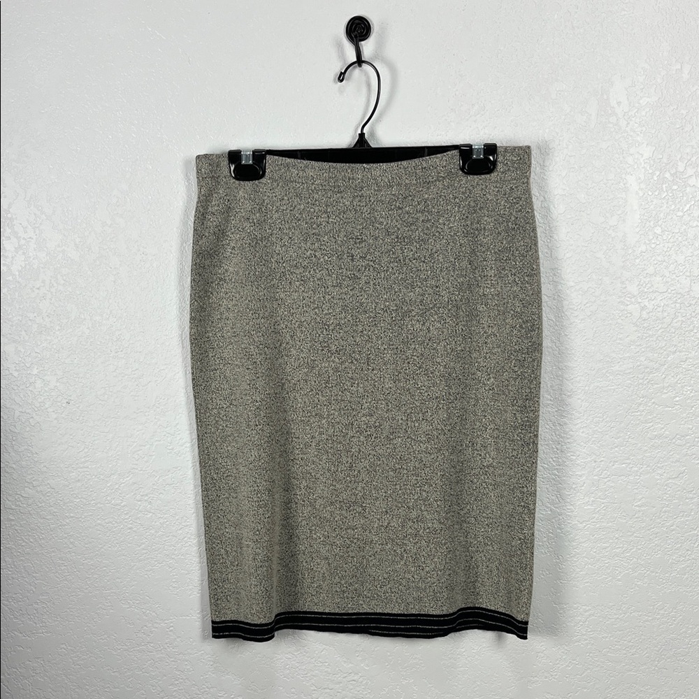 Emma & James Liz Claiborne Gray Black Pencil Skirt Midi Chic Business Wear Sz M